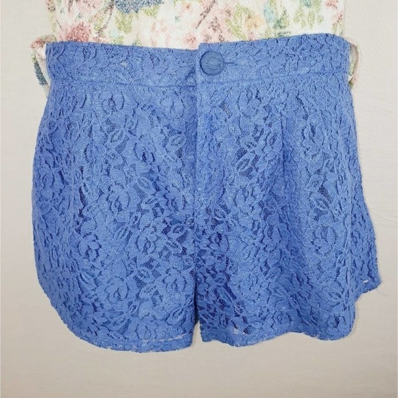 I Love H81 Pants - I love H81 Blue Lace High Rise Shorts Size 28